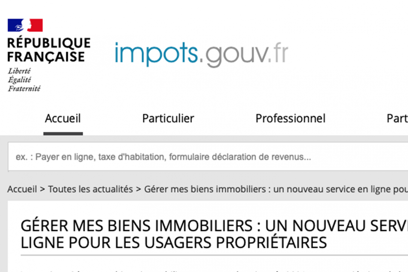 Gérer Mes Biens Immobiliers : Un Nouveau Service En Ligne Pour Les ...